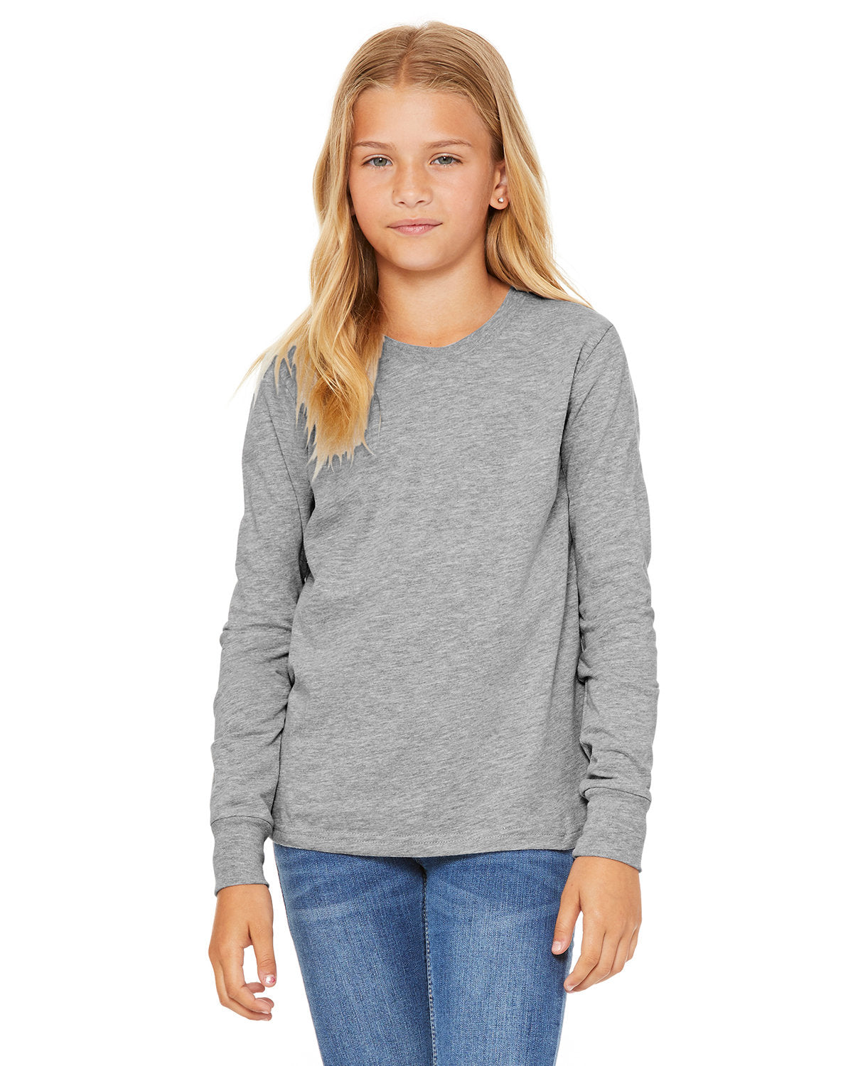BELLA + CANVAS 3501YCVC Youth Heather CVC Long Sleeve Tee